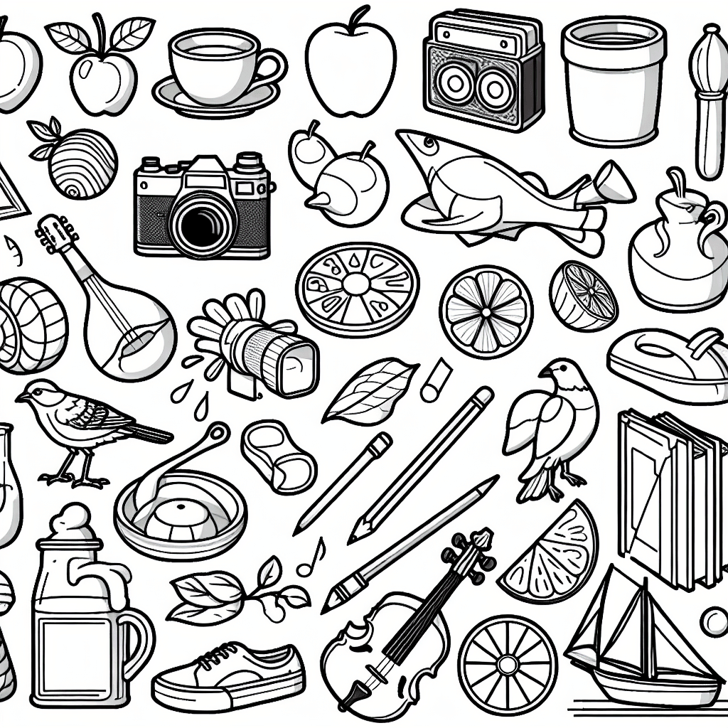 Additional objects coloring page 1