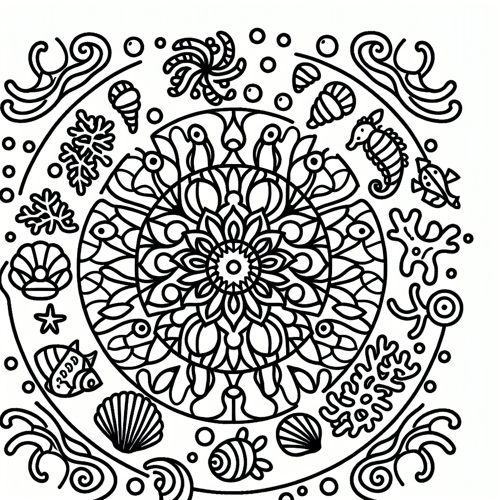 ocean mandala coloring pages