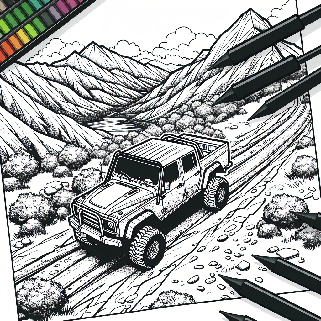 Additional off road truck coloring page 2