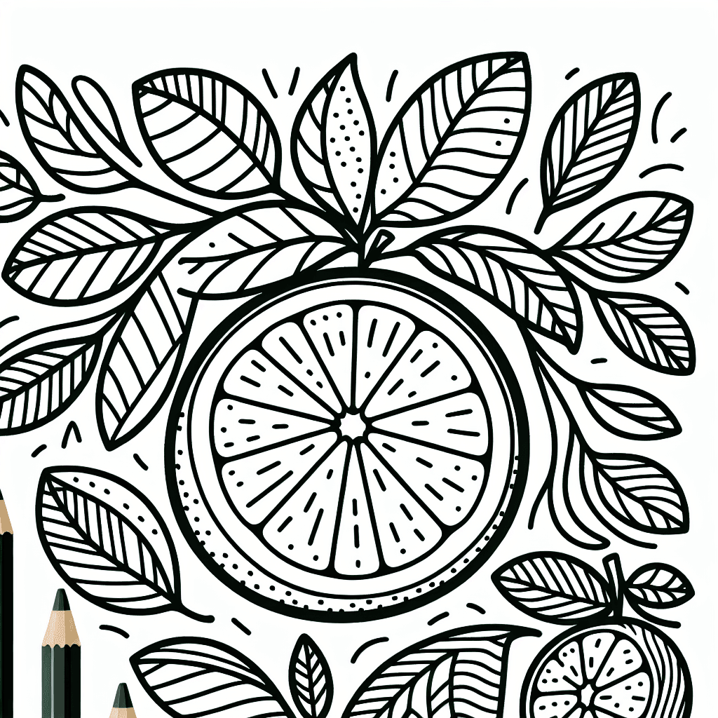 orange citrus coloring pages