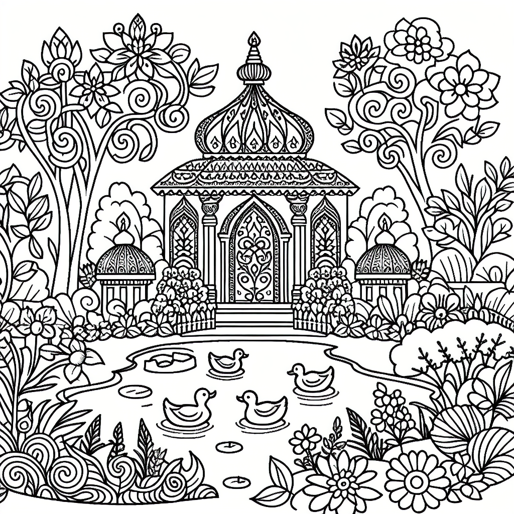 ornate garden coloring pages