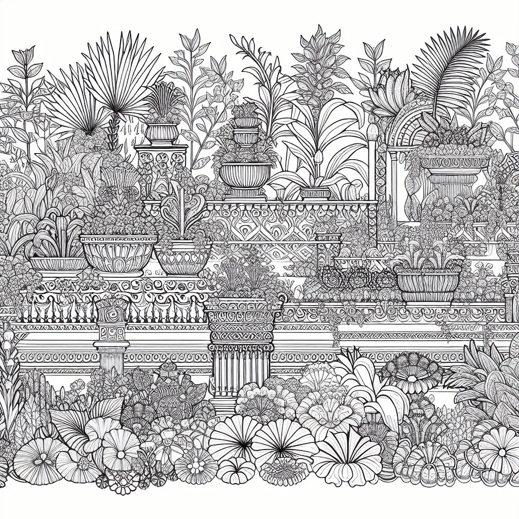 Additional ornate garden coloring page 1