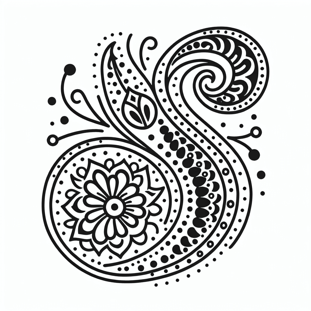 paisley design coloring pages