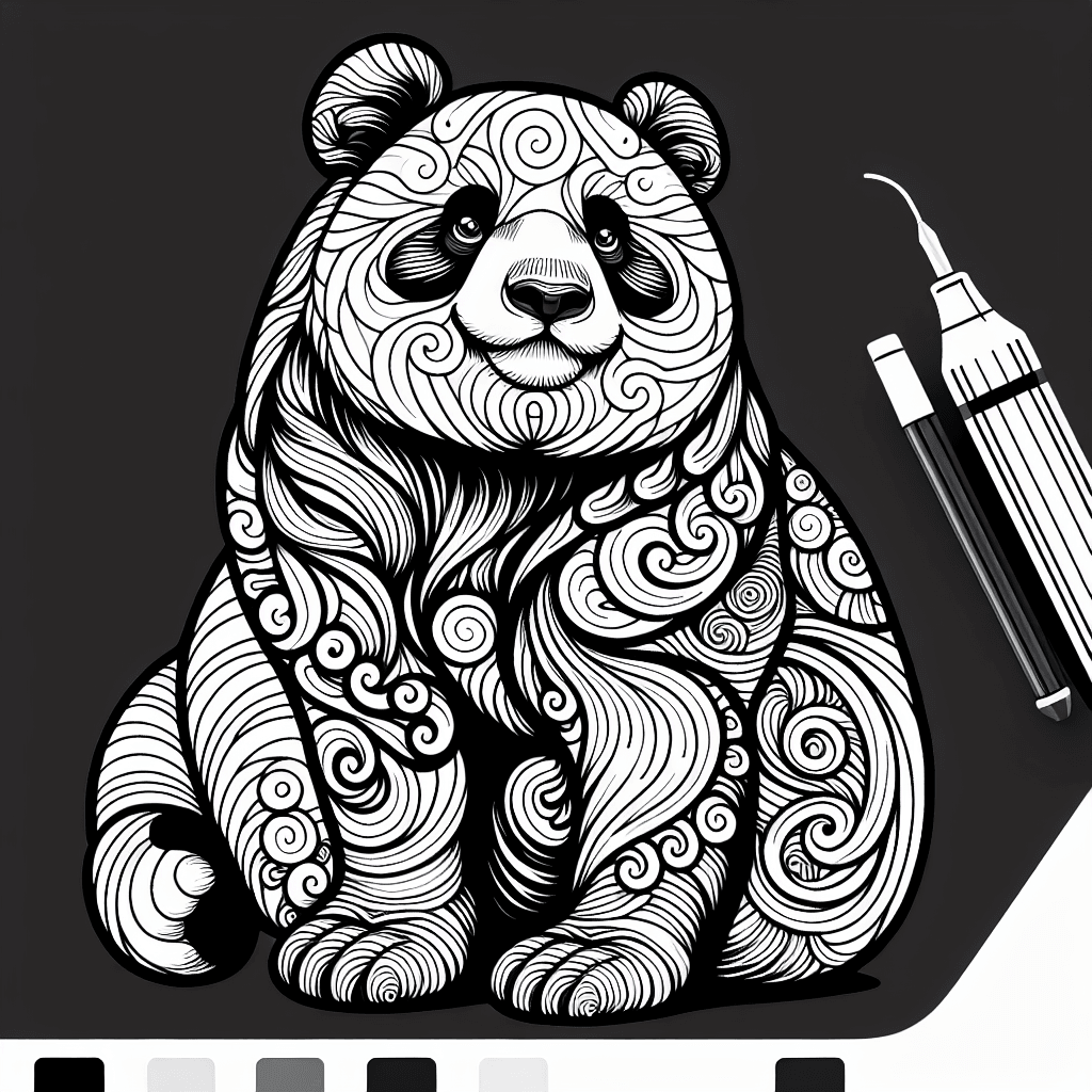 Additional panda coloring page 1