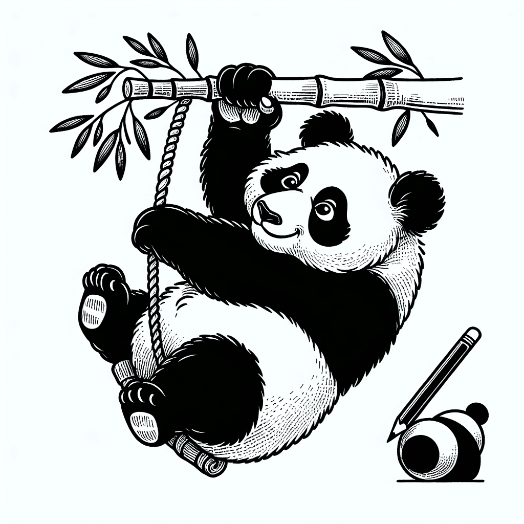 Additional panda coloring page 2