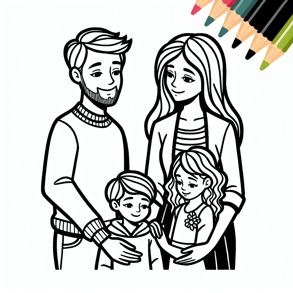 Additional parents kids coloring page 1