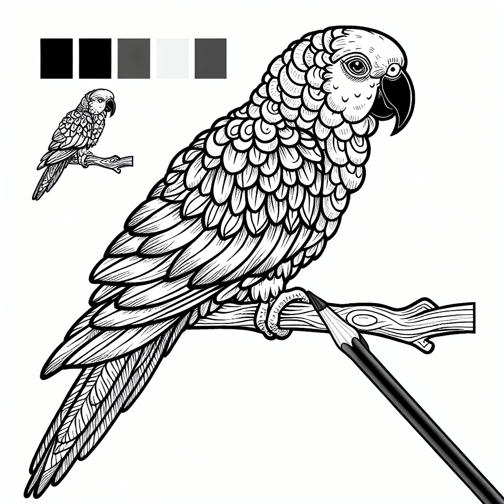 Additional parrot coloring page 1