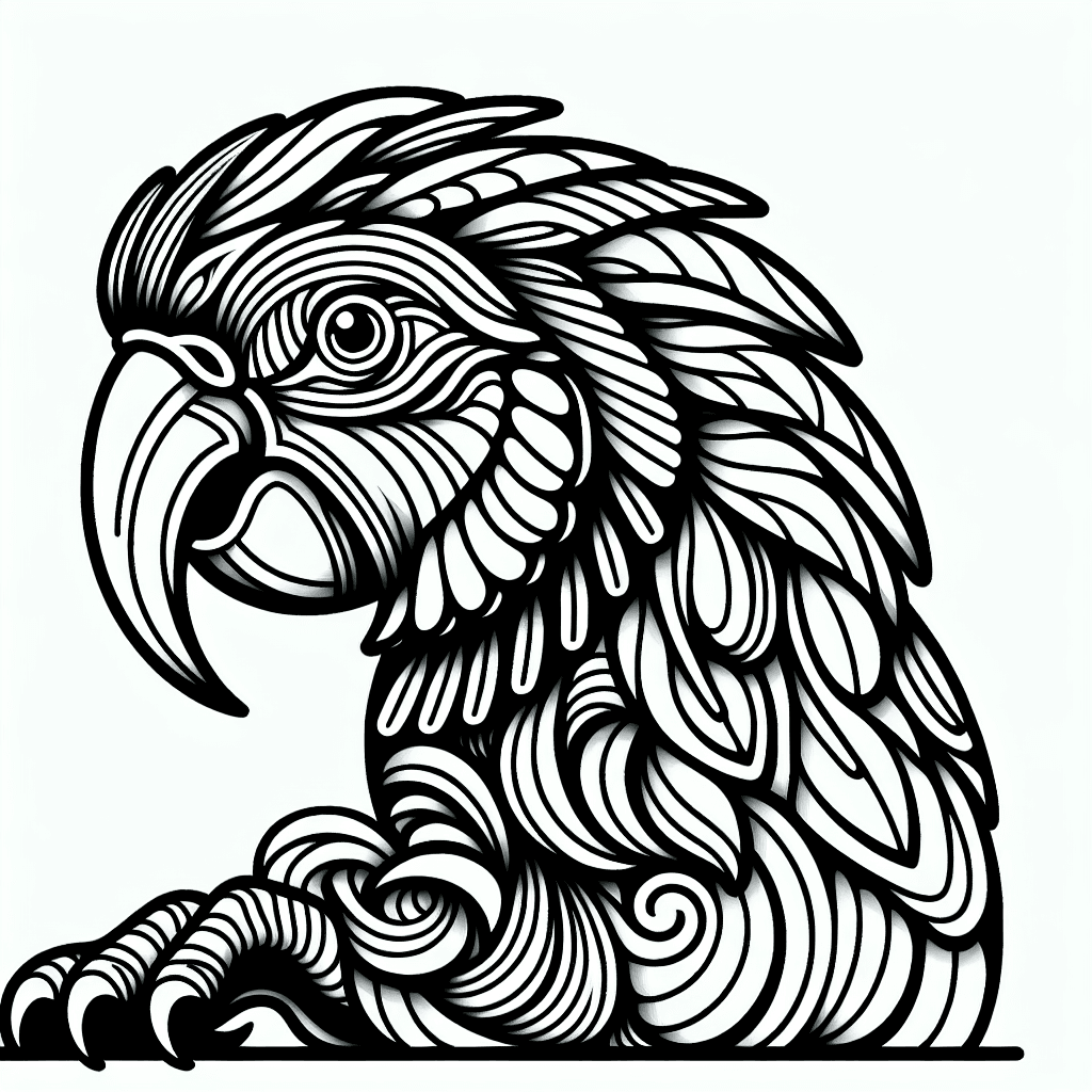 Additional parrot coloring page 2