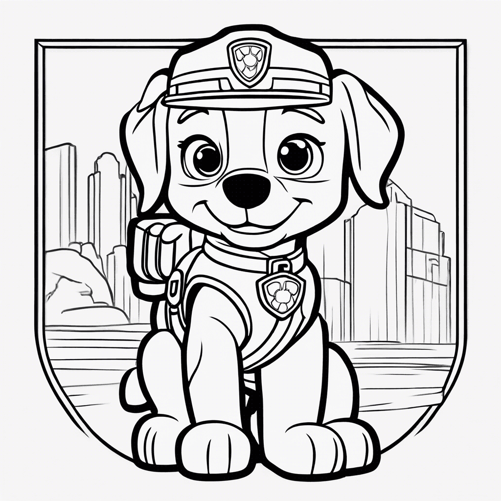 Additional paw patrol coloring page 1