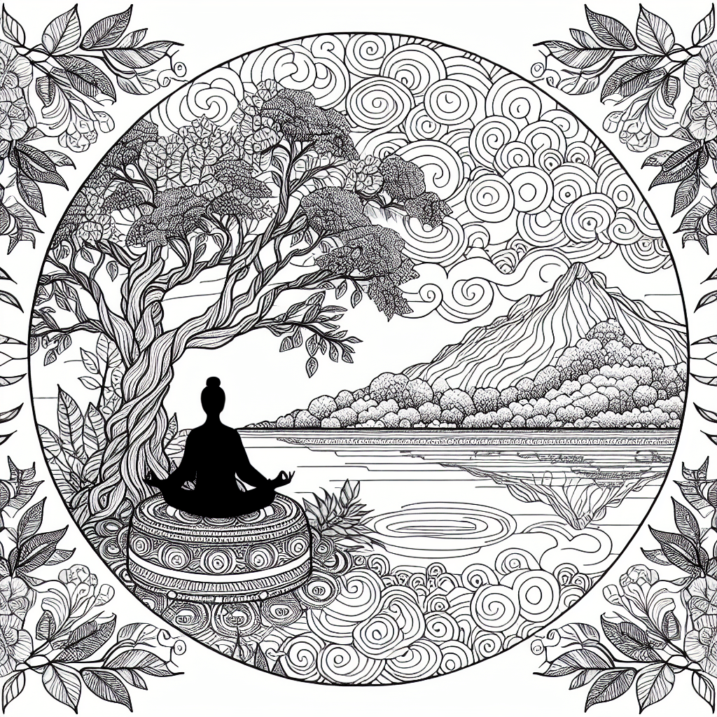 Additional peaceful calm coloring page 1