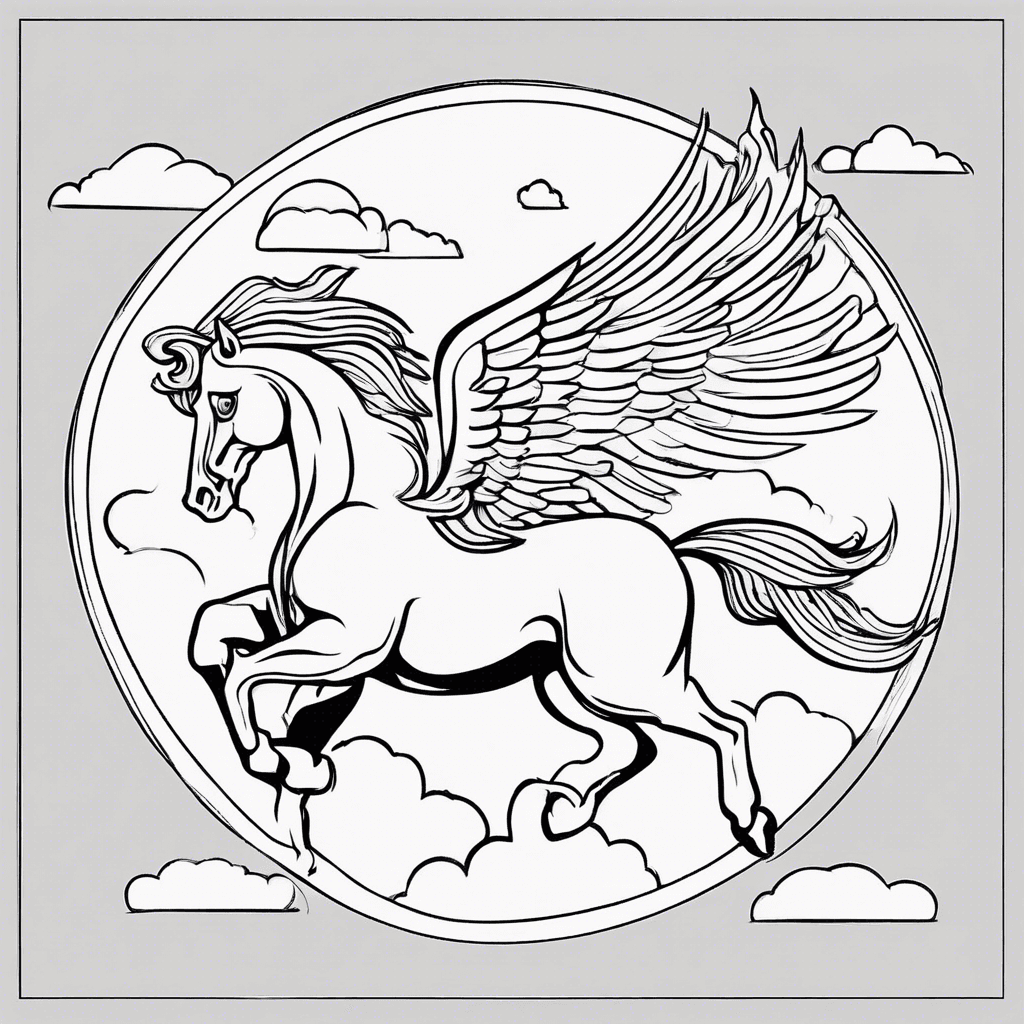 pegasus clouds coloring pages