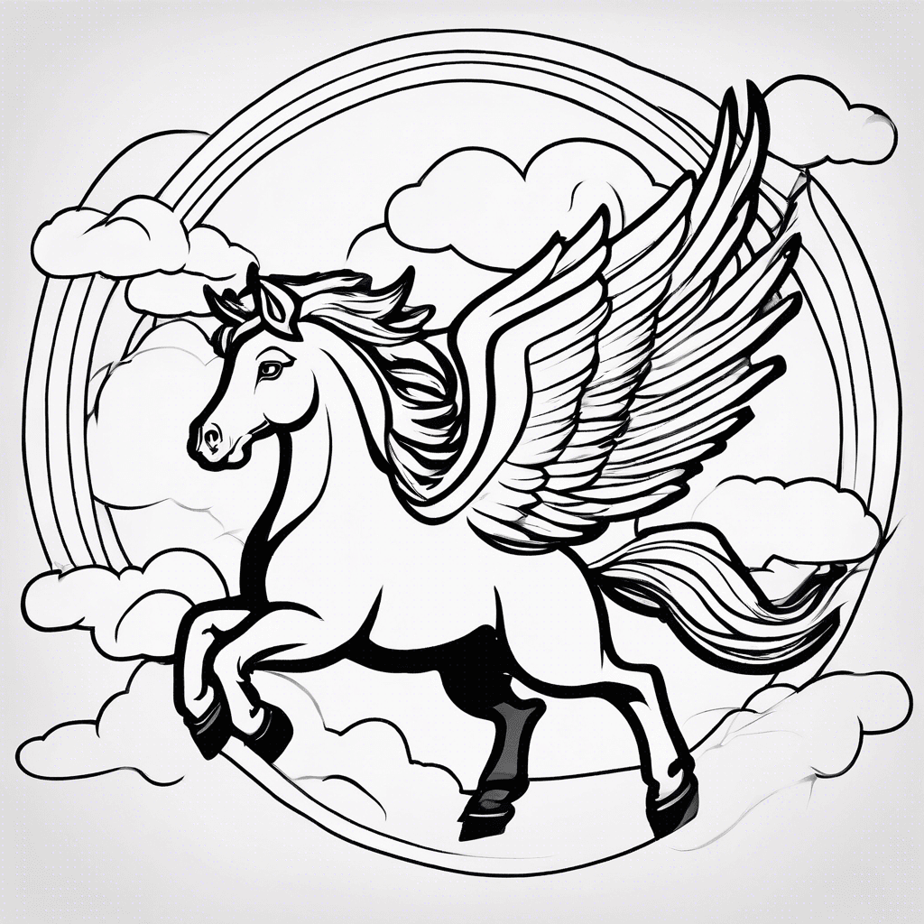 Additional pegasus clouds coloring page 1