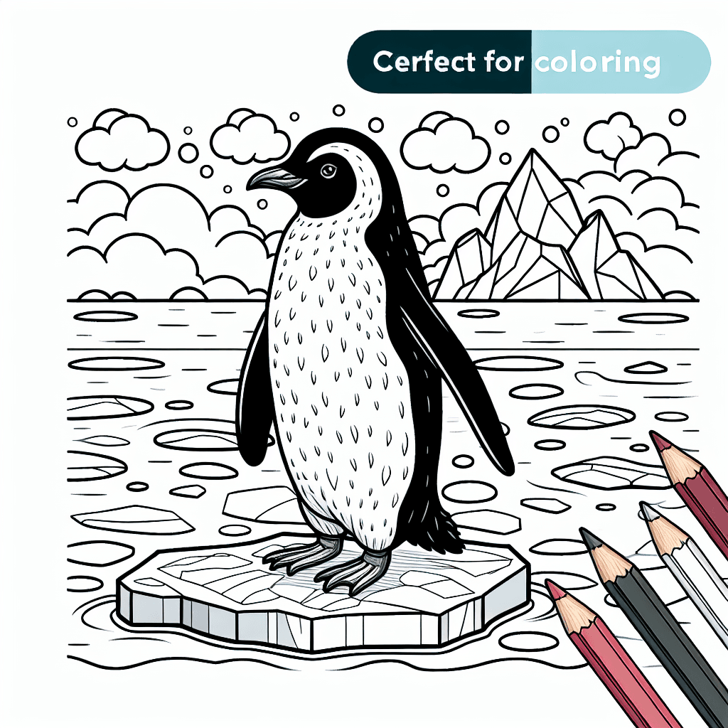 Additional penguin ice coloring page 1