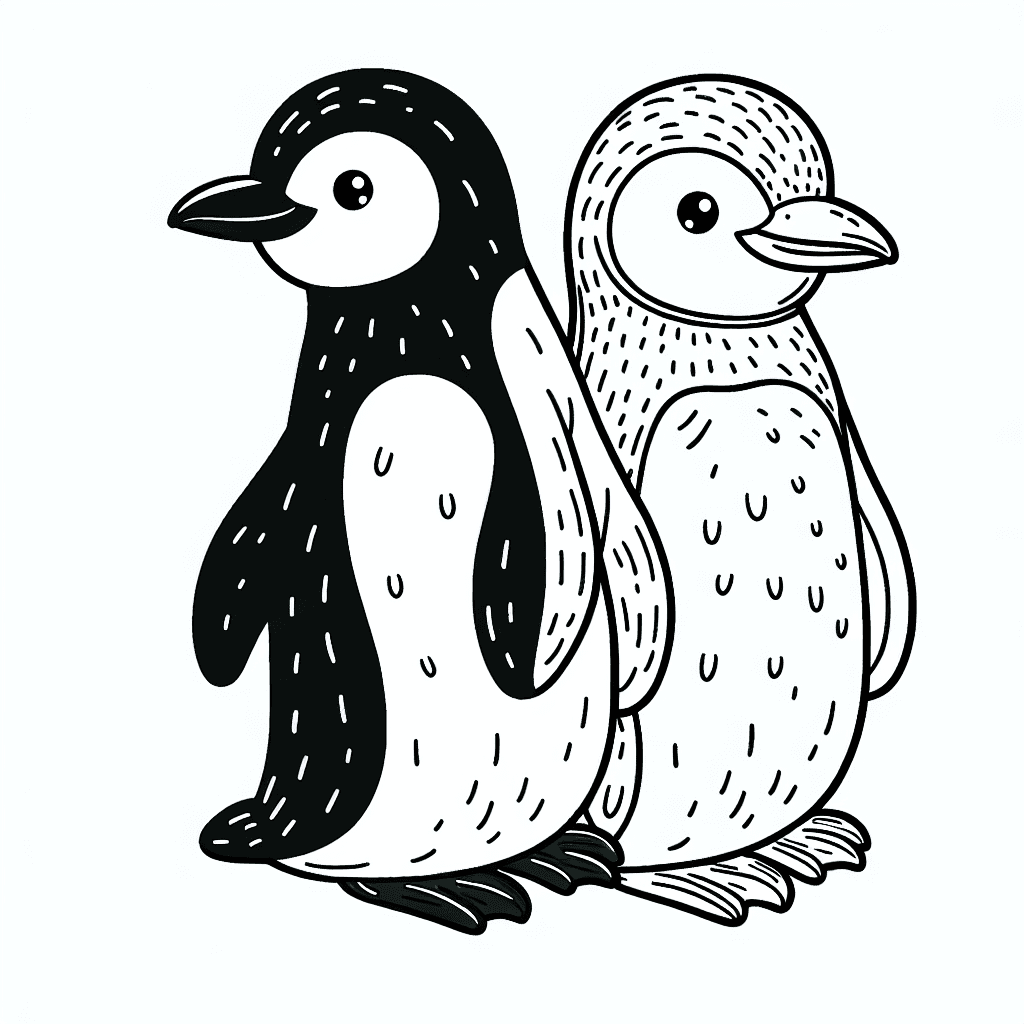 Additional penguin coloring page 1