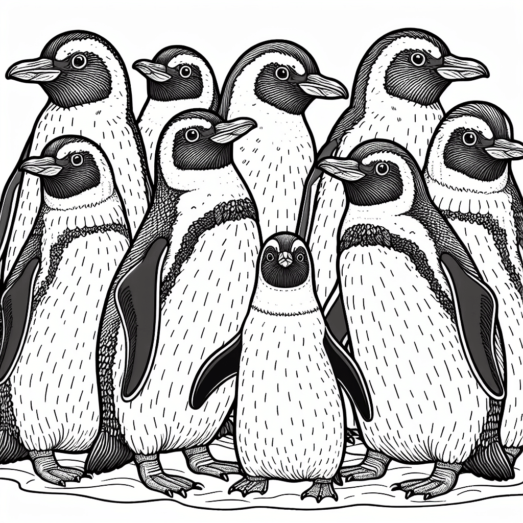 Additional penguins coloring page 1