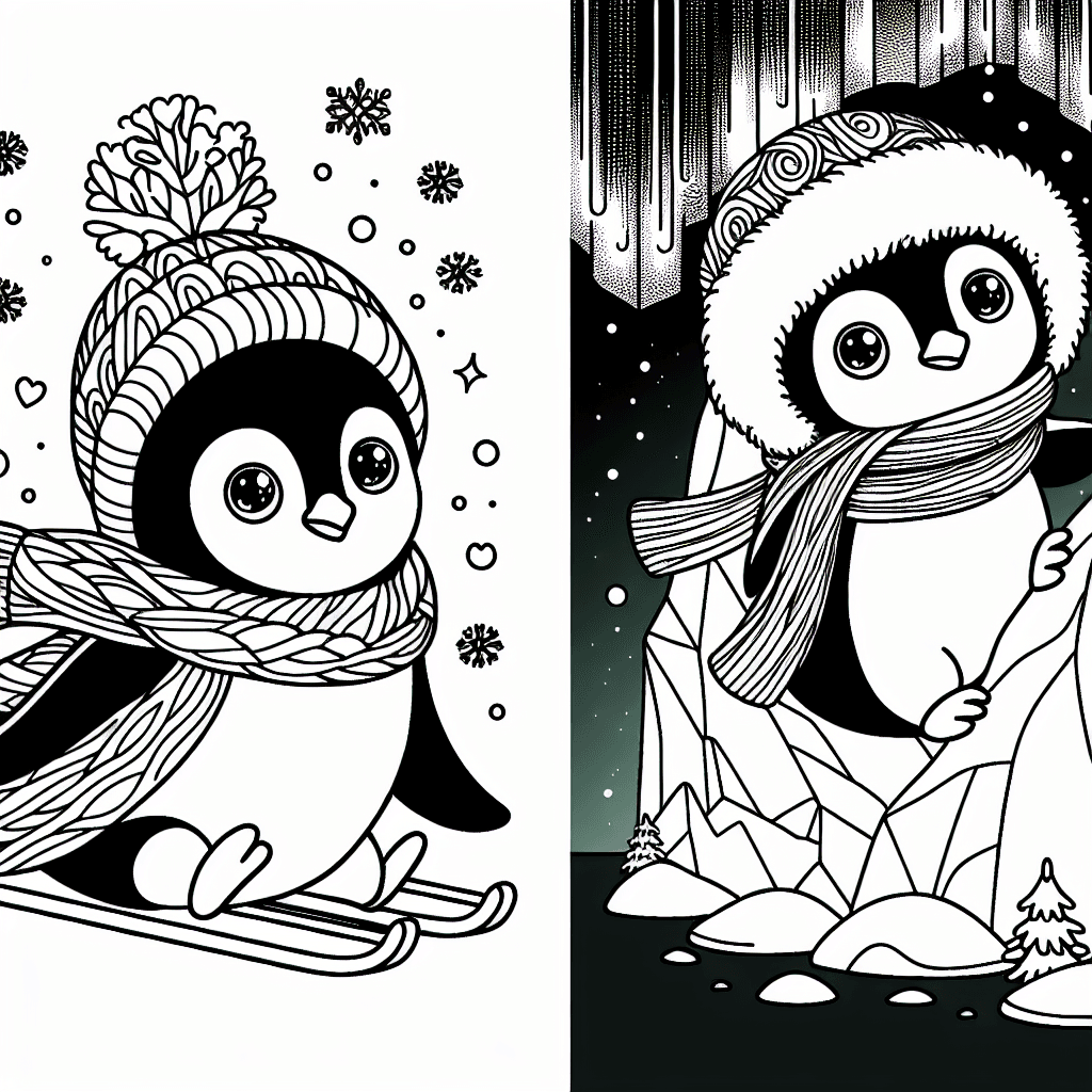 Additional penguins coloring page 2