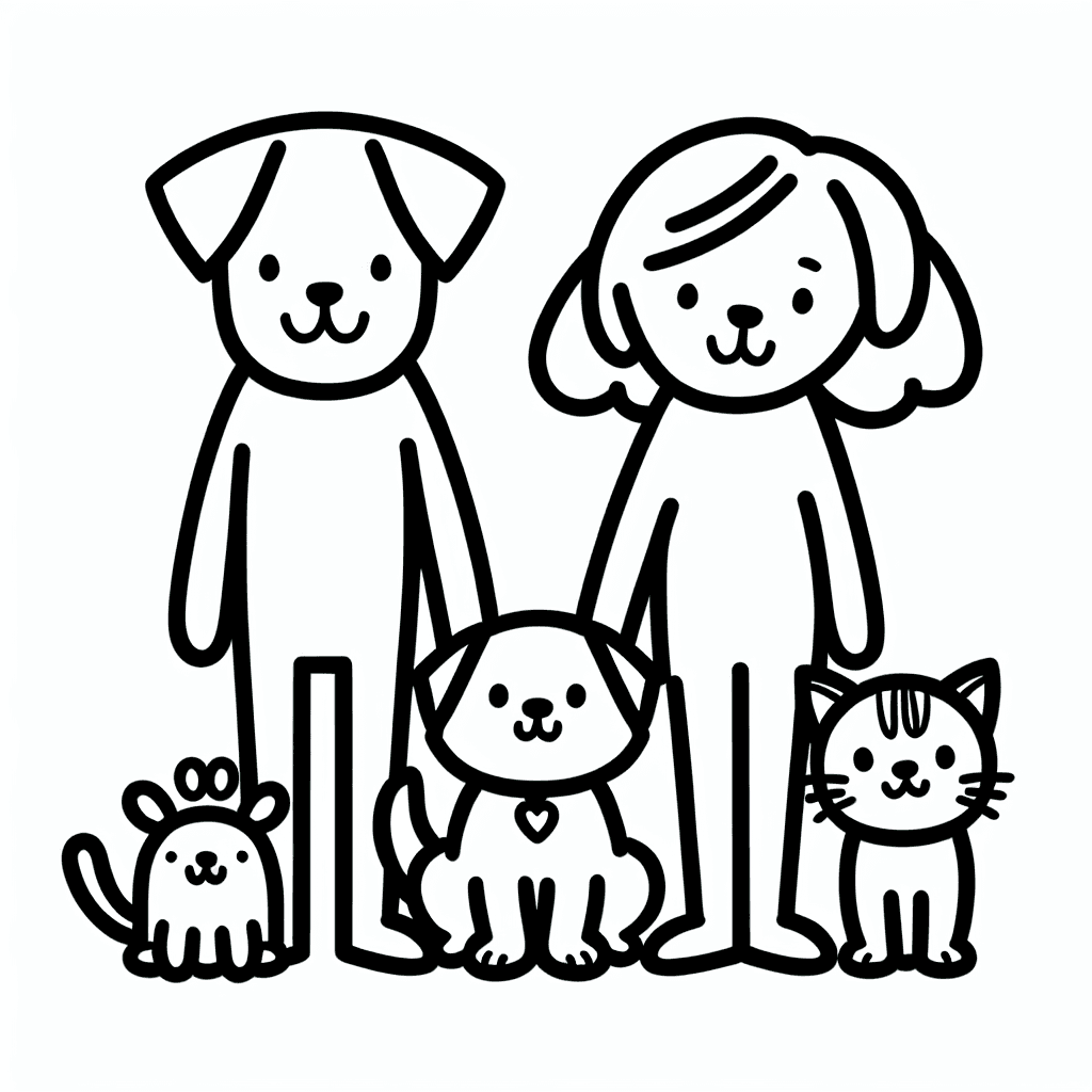 pet family coloring pages