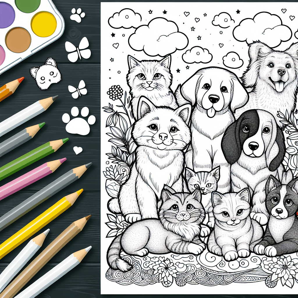 Additional pets coloring page 1