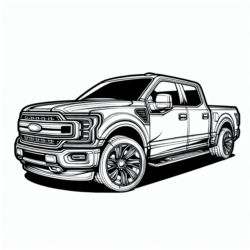 Additional pickup truck coloring page 1