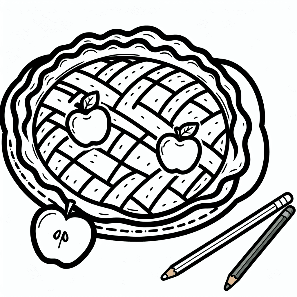 pie apple coloring pages