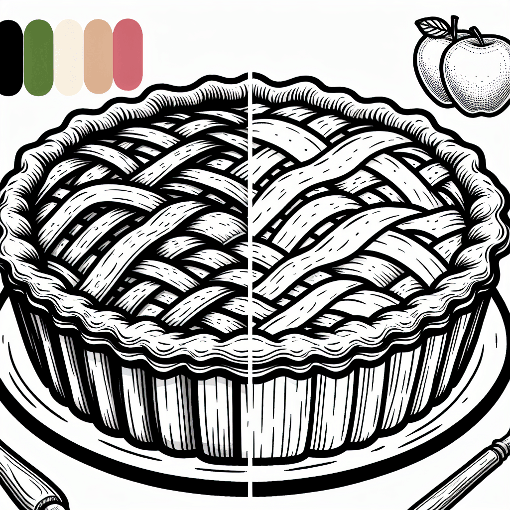 Additional pie apple coloring page 1