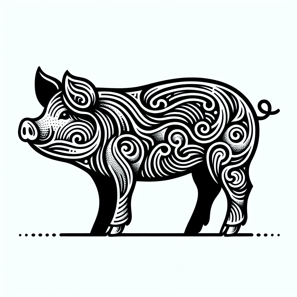 Additional pig coloring page 1