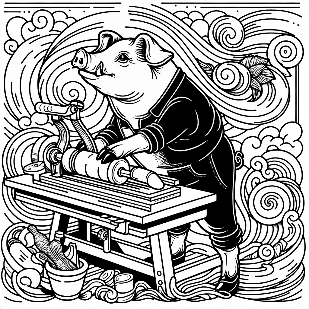 Additional pig coloring page 2