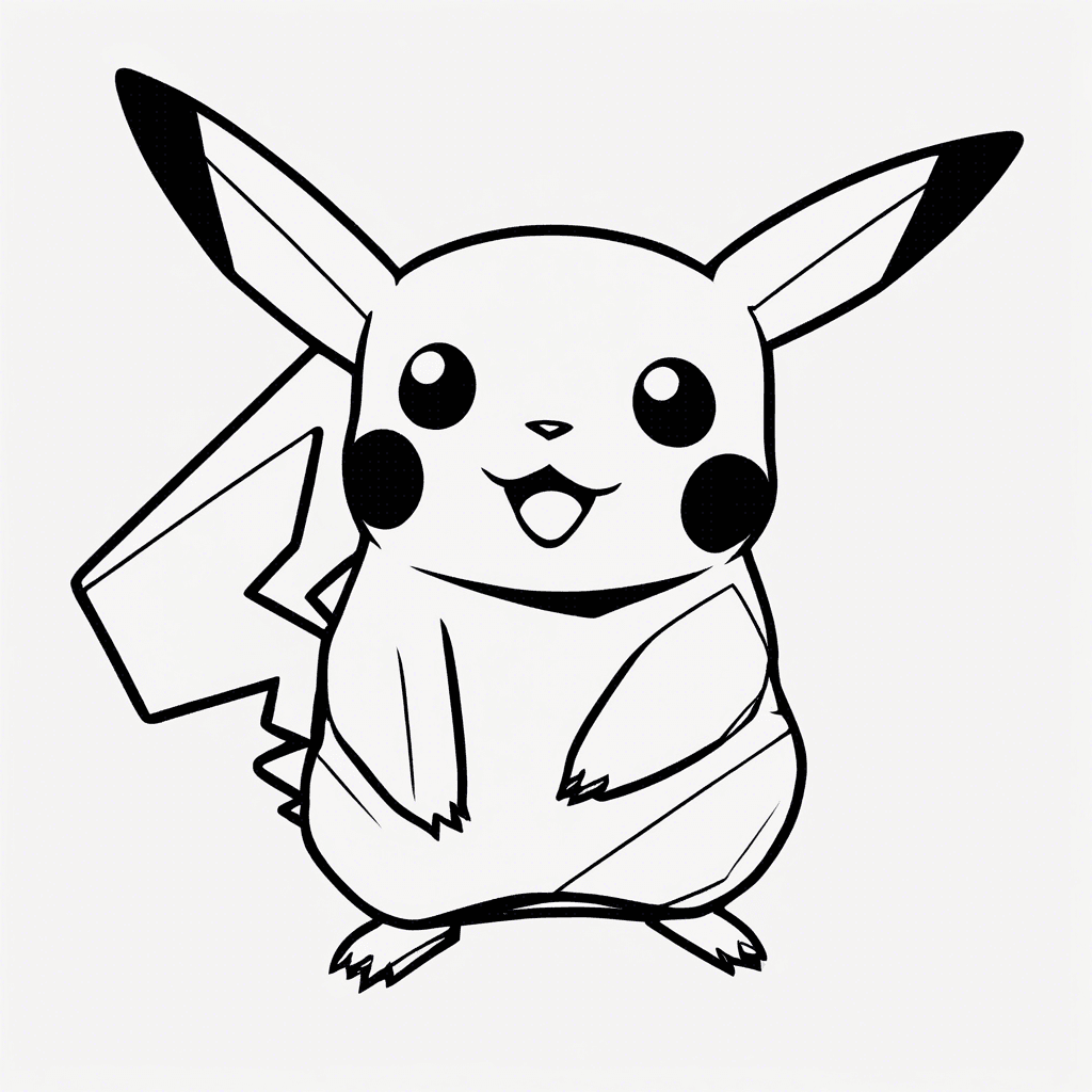 Additional pikachu coloring page 1