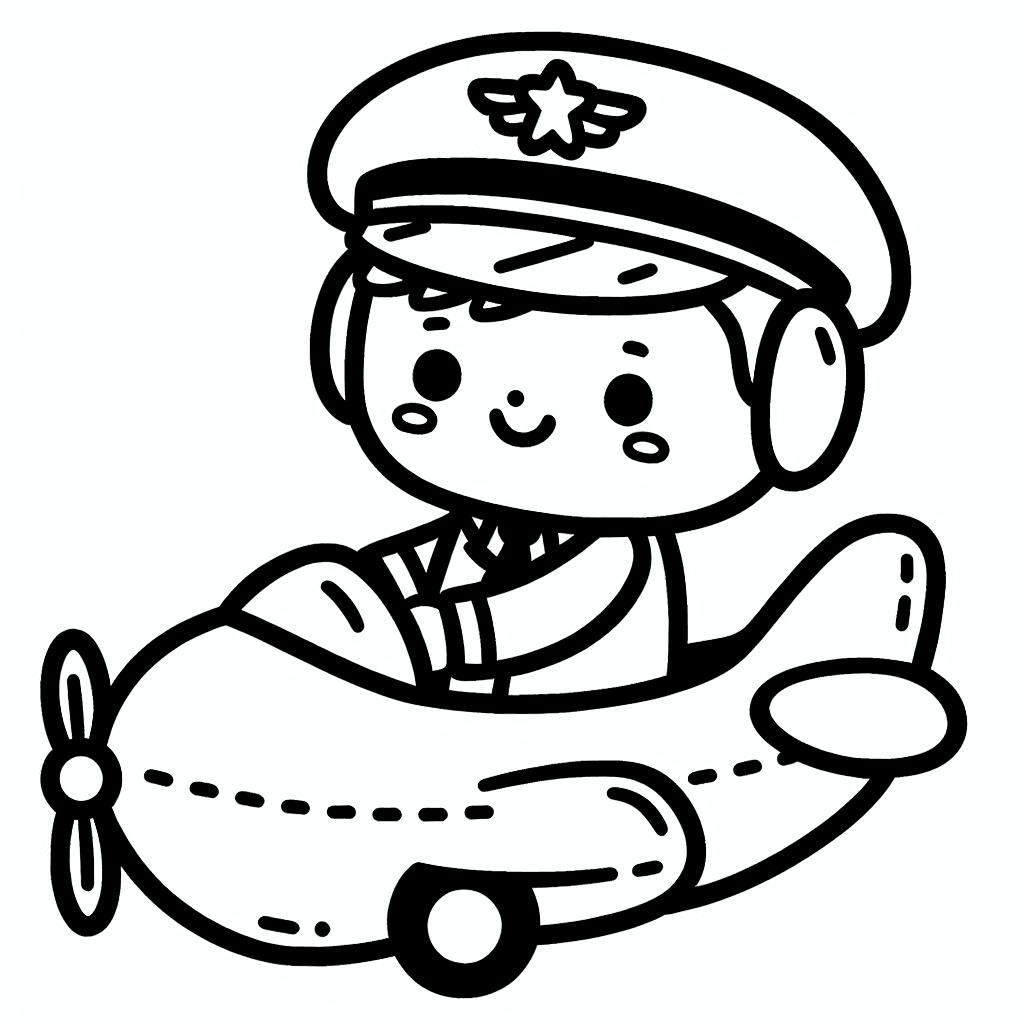 pilot airplane coloring pages