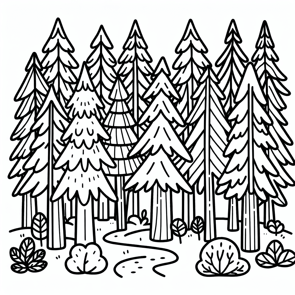 pine forest coloring pages