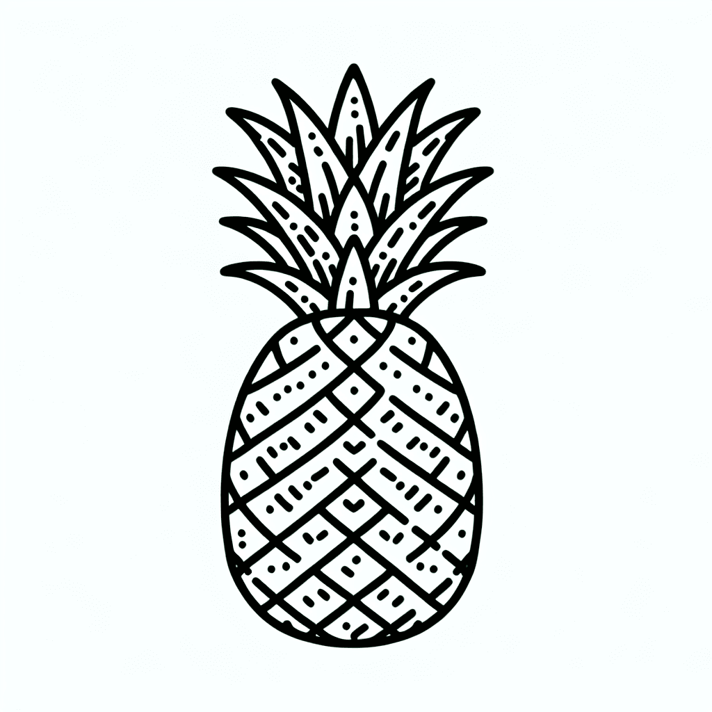 pineapple tropical coloring pages