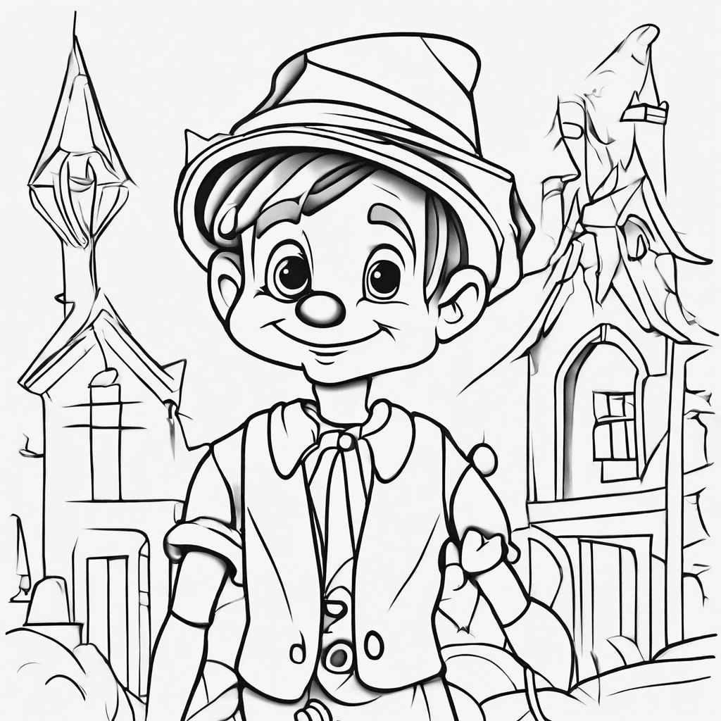 Additional pinocchio coloring page 1