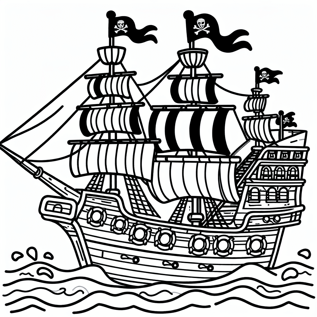 pirate ship coloring pages