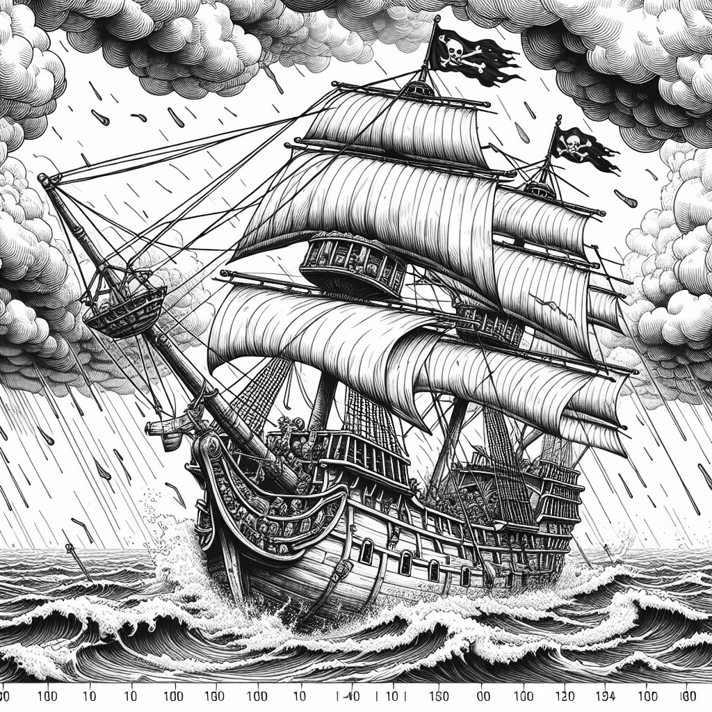 Additional pirate ship coloring page 2