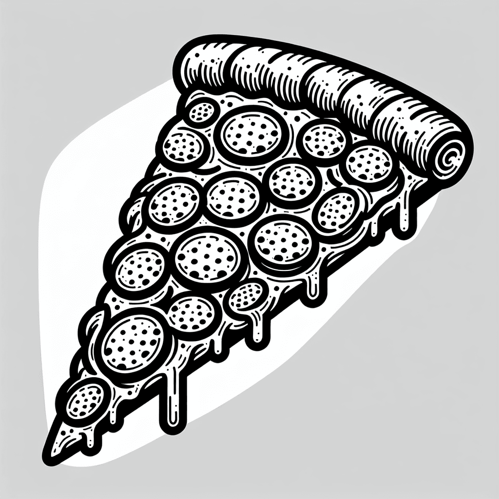 Additional pizza pepperoni coloring page 1