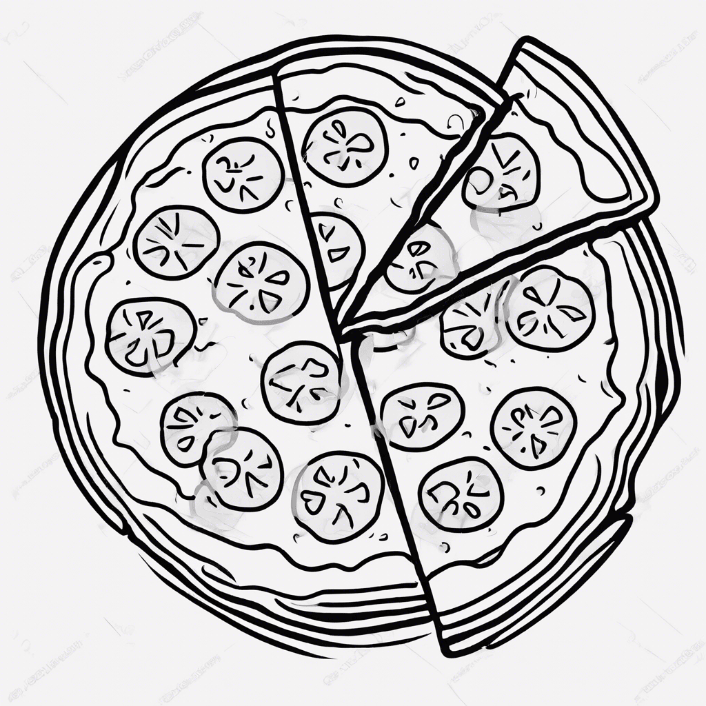 Additional pizza pepperoni coloring page 2