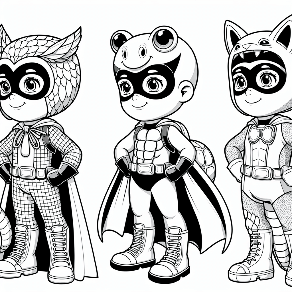 Additional pj masks coloring page 1