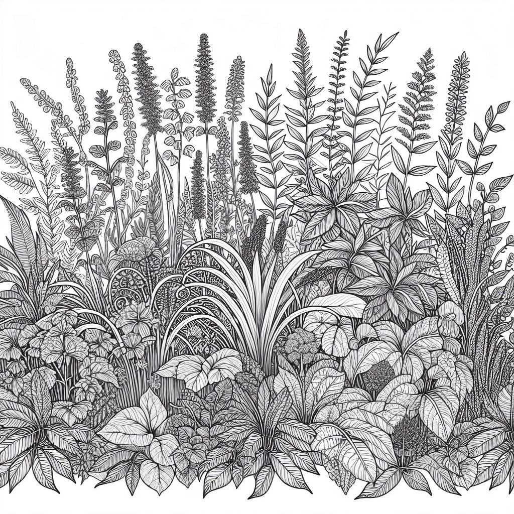 Additional plants coloring page 1