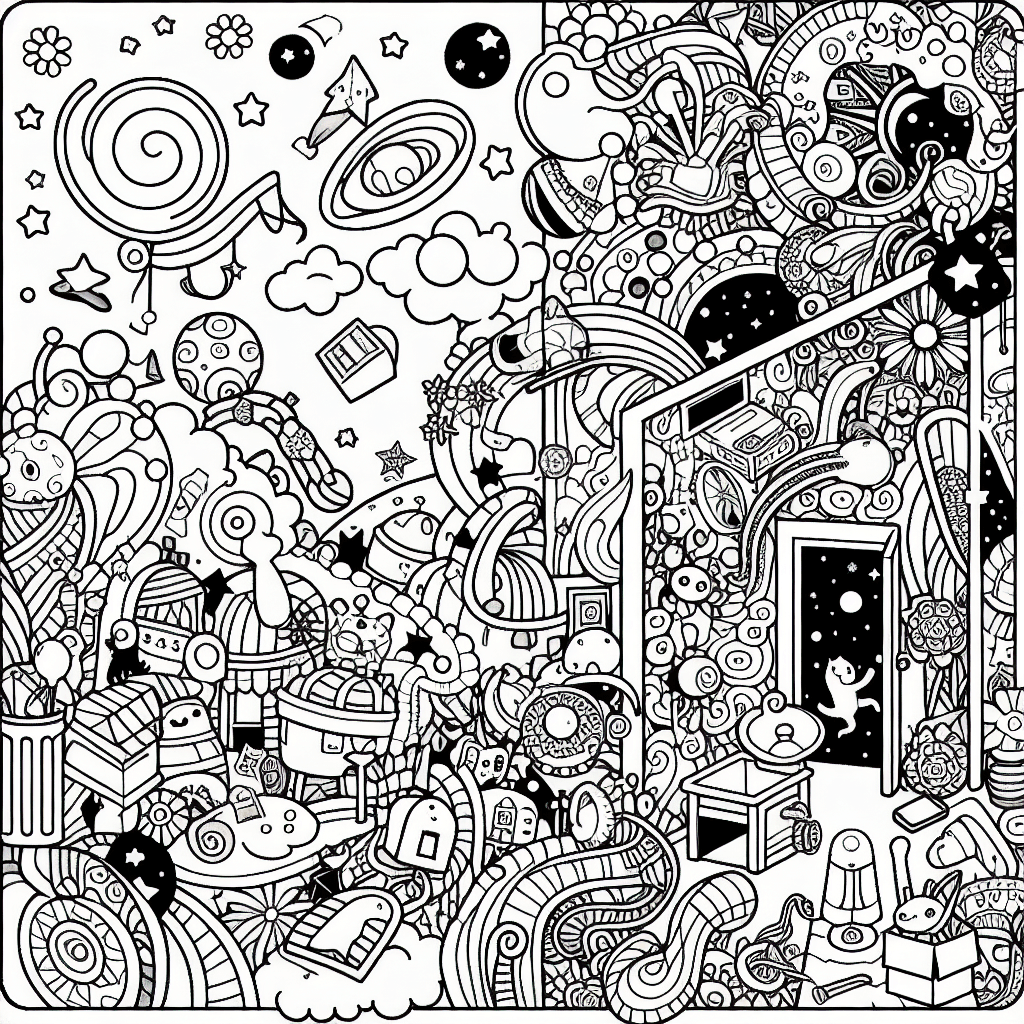 Additional playful fun coloring page 1