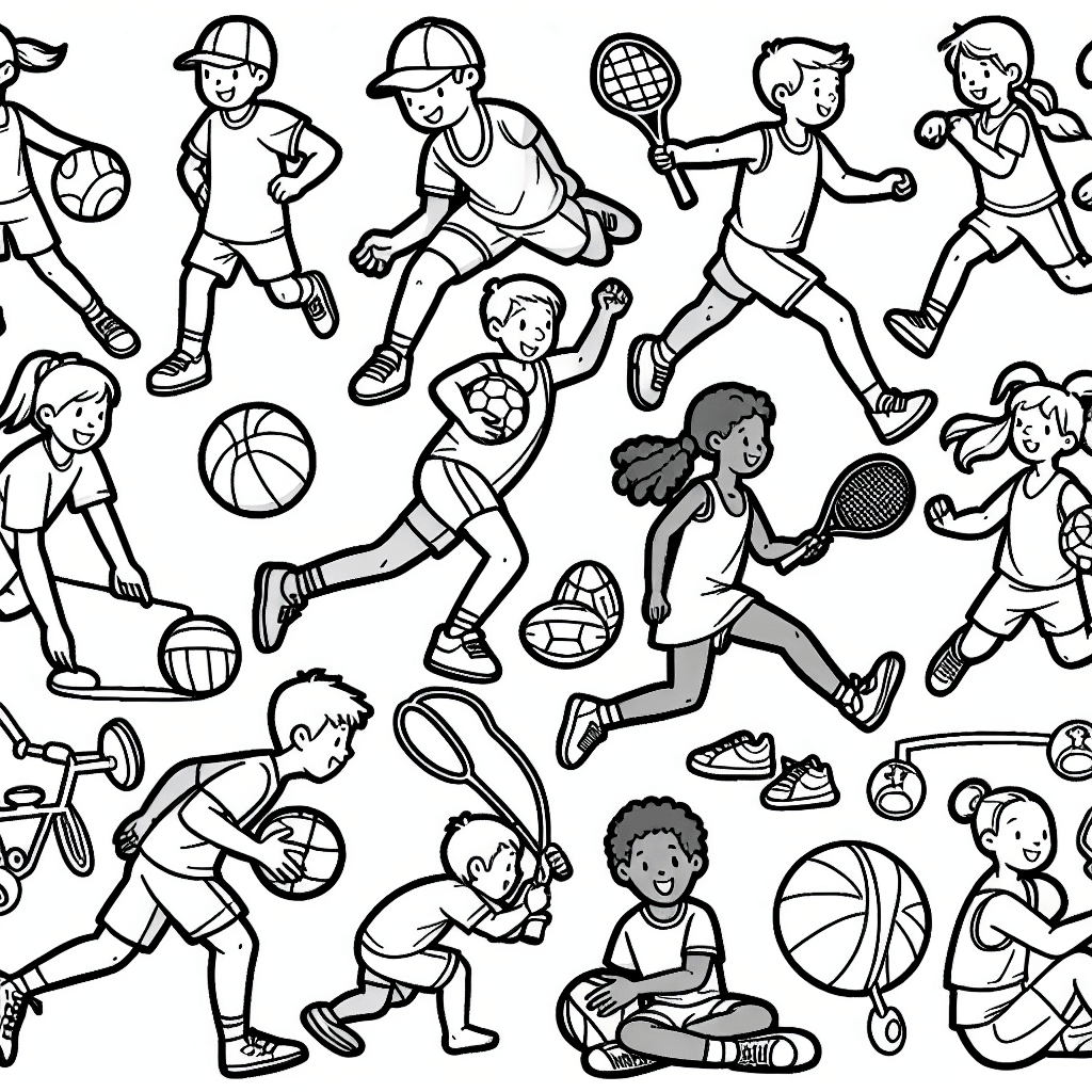 playing sports coloring pages