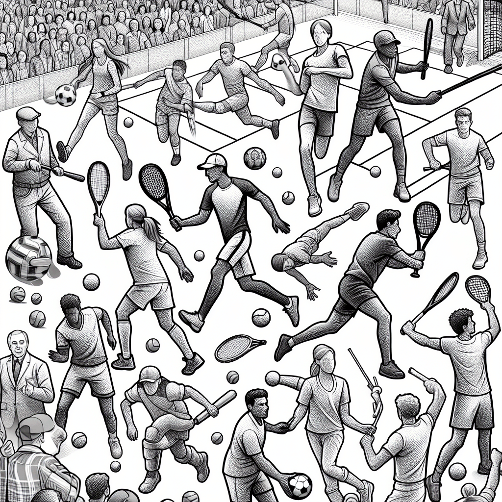 Additional playing sports coloring page 2