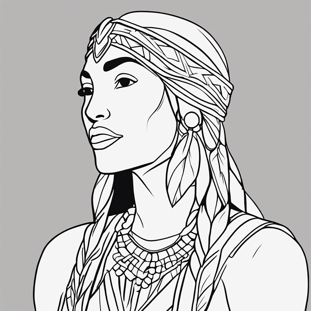 Additional pocahontas coloring page 1