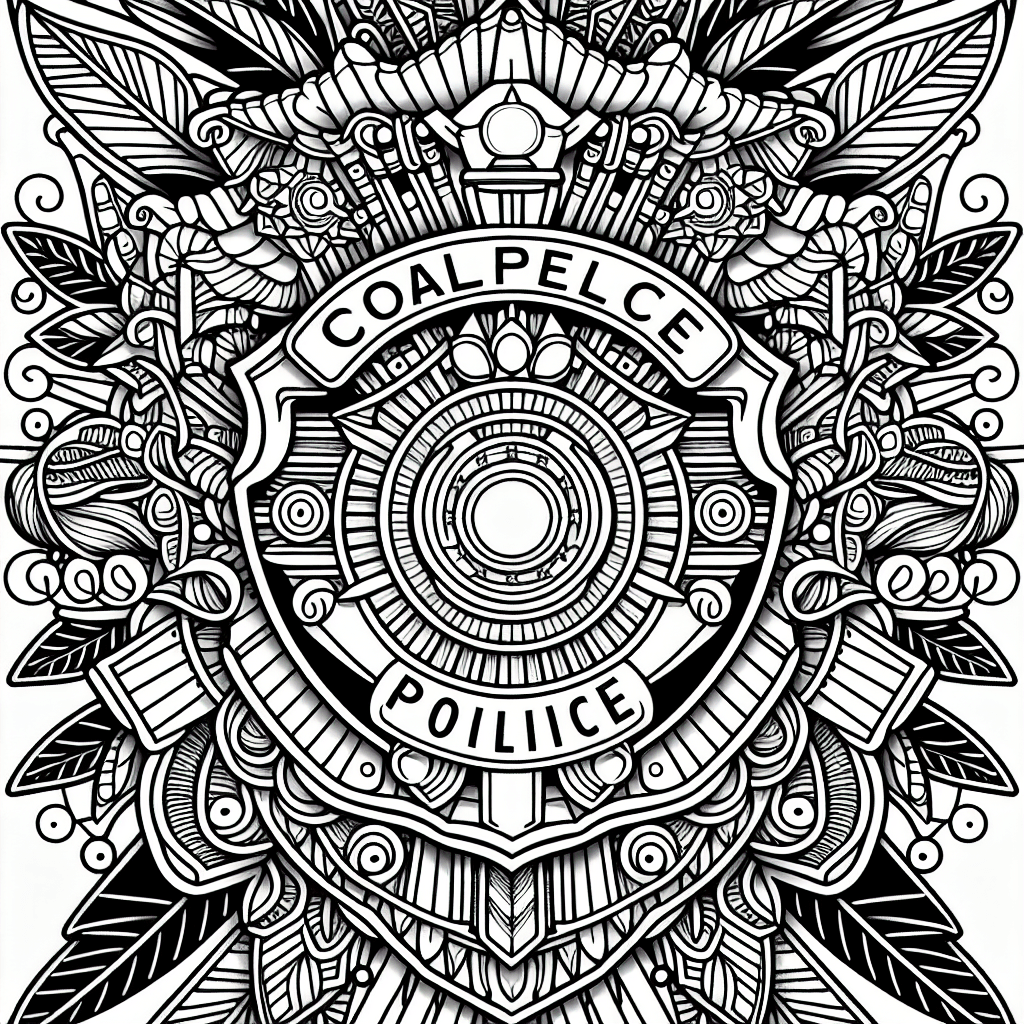 Additional police badge coloring page 2