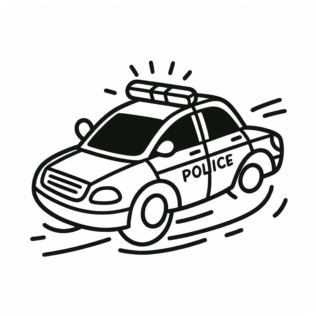 police car chase coloring pages