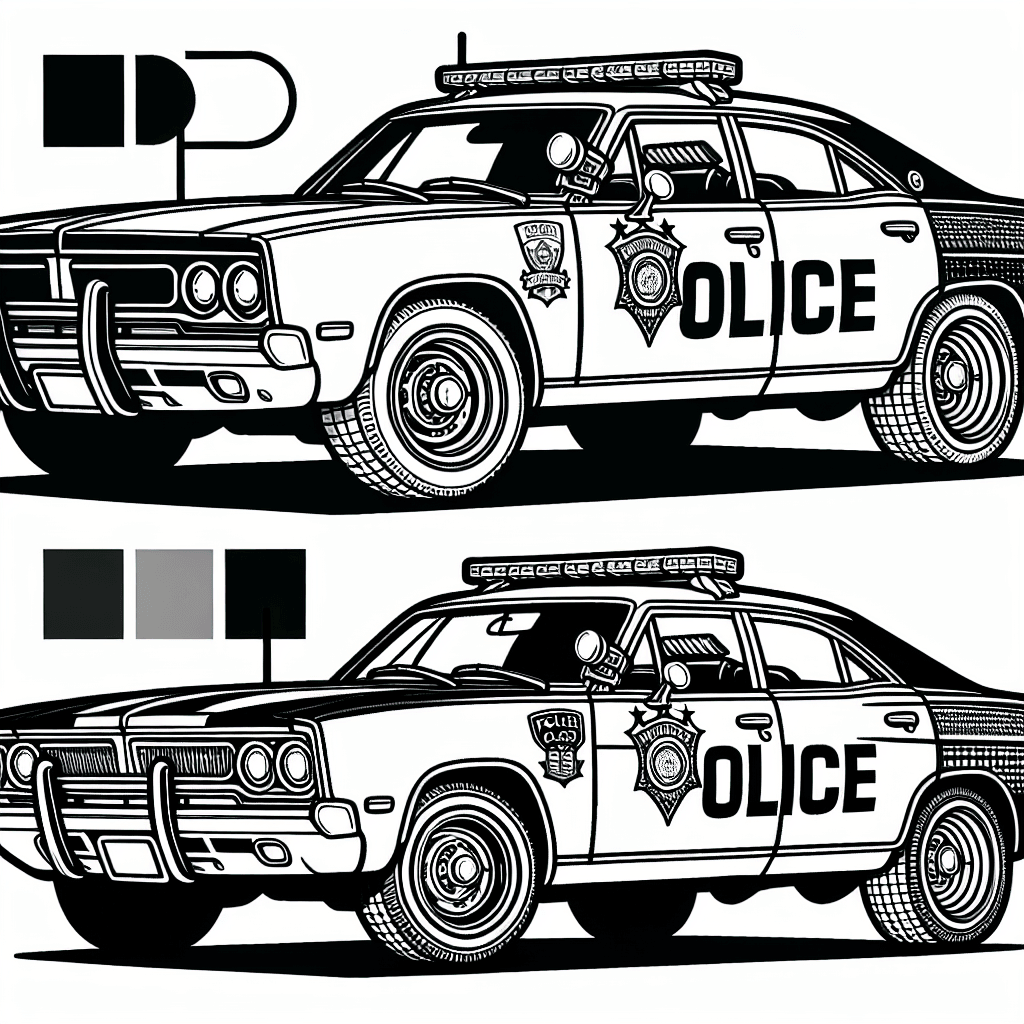 Additional police car coloring page 1