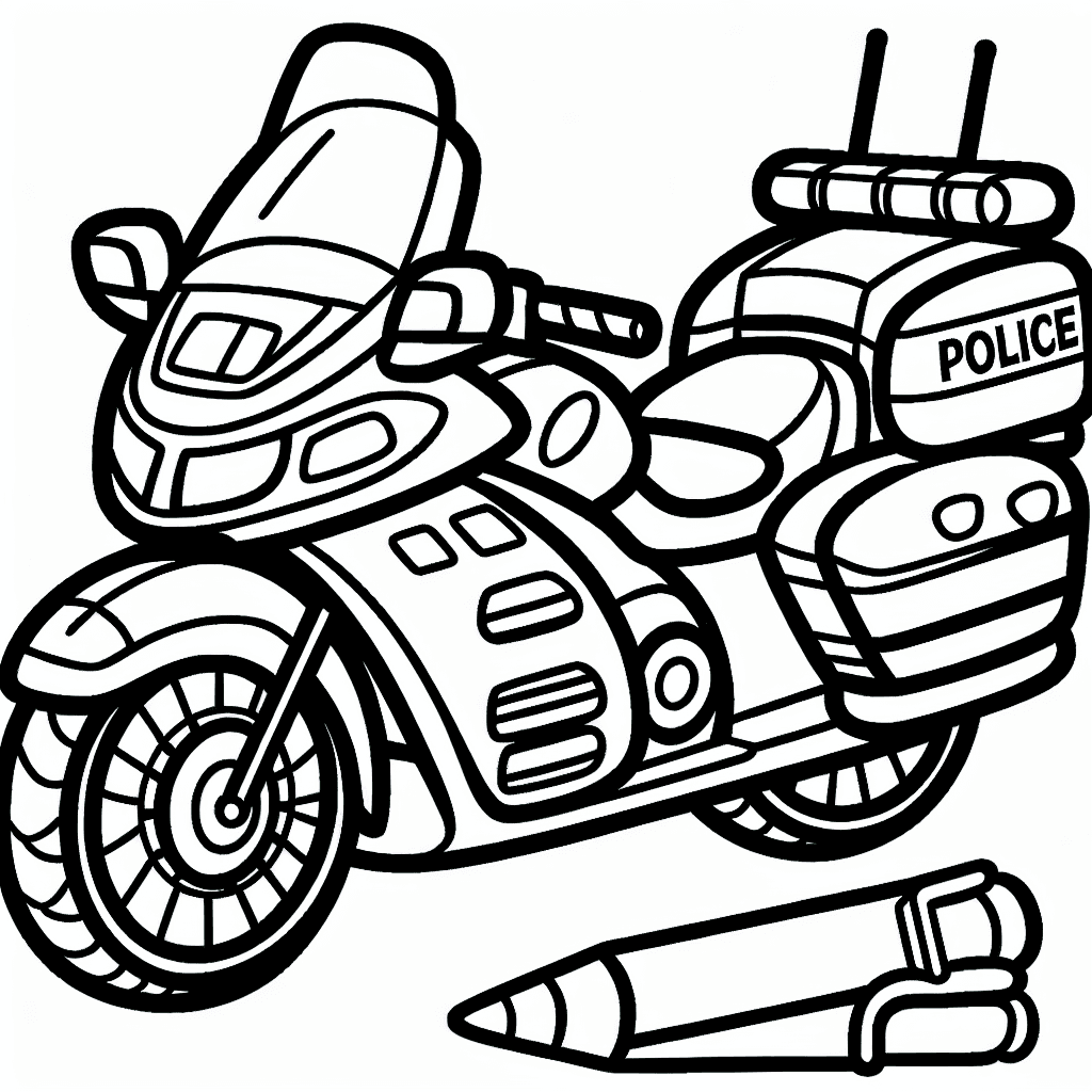 police motorcycle coloring pages