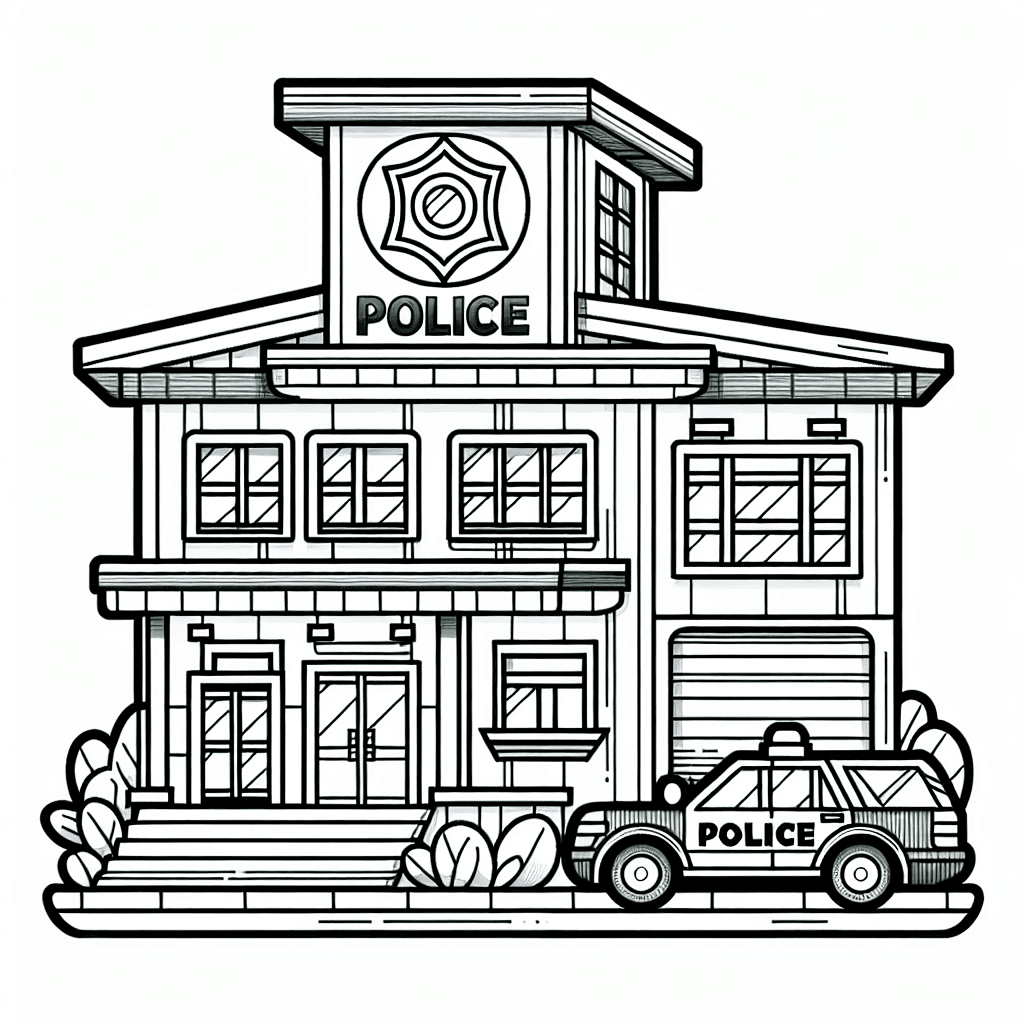 Additional police station coloring page 1