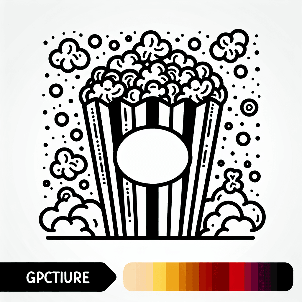 Additional popcorn movie coloring page 1