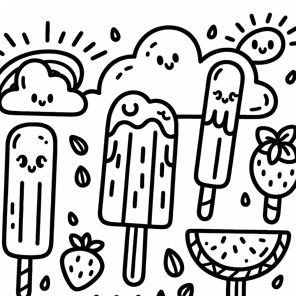 popsicle summer coloring pages