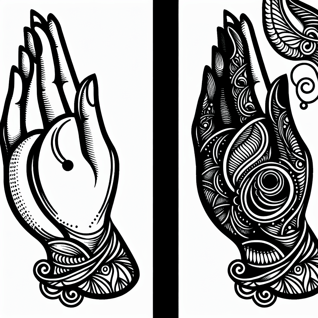 Additional praying hands coloring page 1